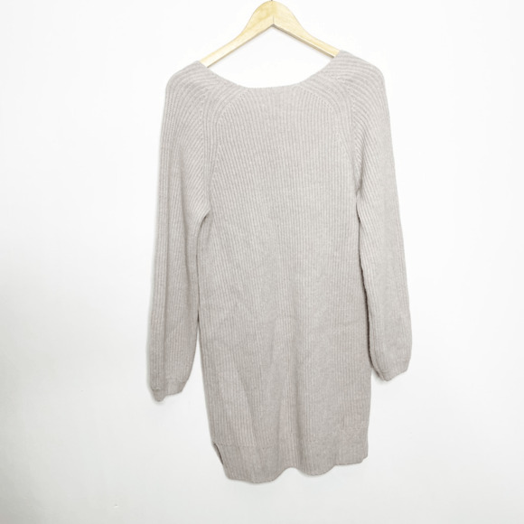 WILFRED FREE Wolter Sweater Waffle knit V neck sweater Heather Birch WOMENS M - Picture 5 of 7
